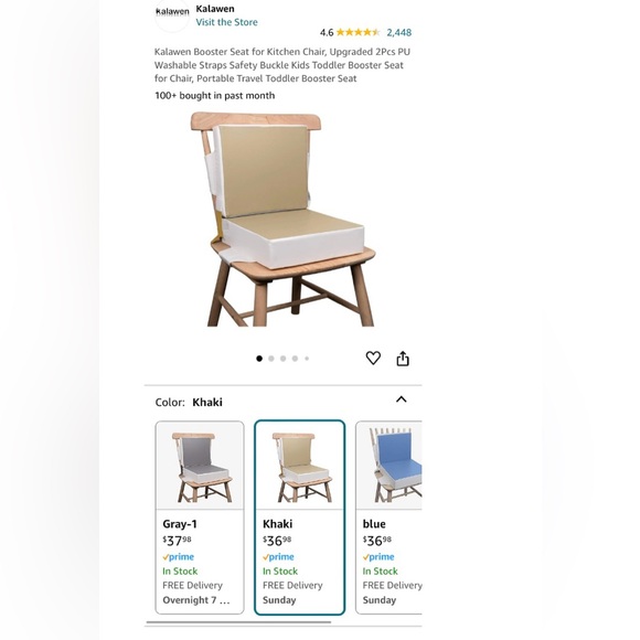 NEW Kalawen Booster Seat for Kitchen Chair, Upgraded 2Pcs PU- Washable - Picture 6 of 7